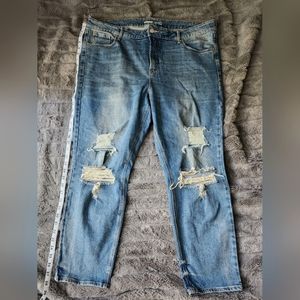 Old Navy Power Straight High Rise Distressed Jeans